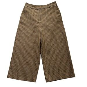 BODEN High-Waisted Wool Blend Wide-Leg Cropped Pants Size 8